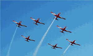 The RAAF Roulettes perform at WBAIAS 2009. (Matt Fisher)